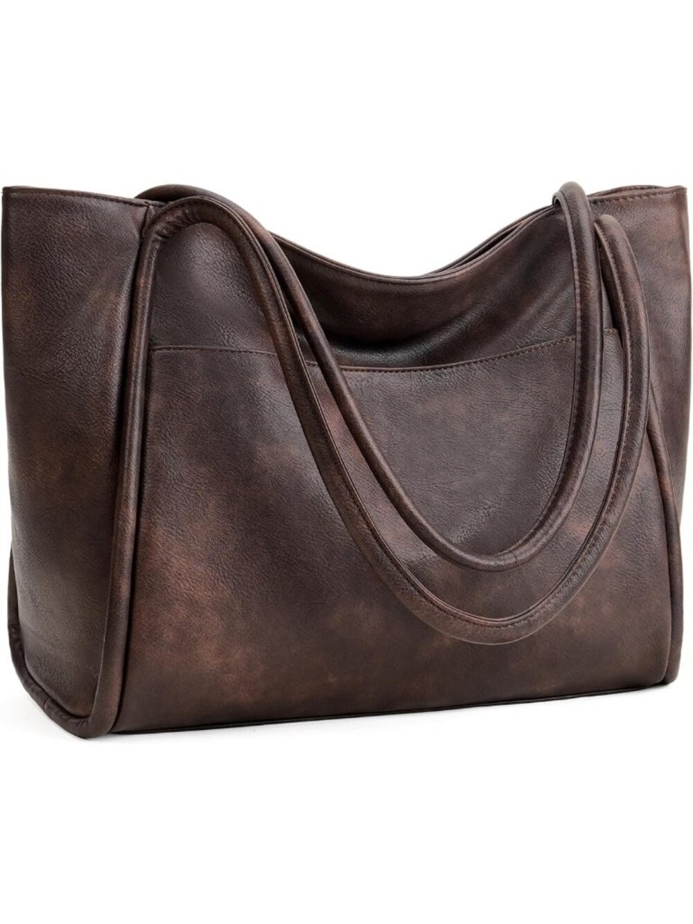 Stylish Vegan Leather Tote Bag for Women | Zipper Shoulder Travel Purse
